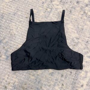 xs black square shaped swim top